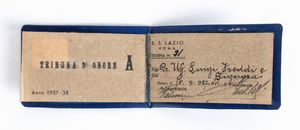 Calcio, Italia, tessera SS LAZIO anno 1937  - Asta Antique Toys & Sports Memorabilia - Associazione Nazionale - Case d'Asta italiane
