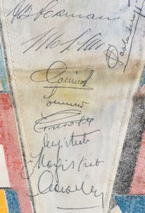 Calcio, Italia, mondiali CILE 1962 gagliardetto autografato  - Asta Antique Toys & Sports Memorabilia - Associazione Nazionale - Case d'Asta italiane