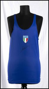 Cova, Alberto  (Inverigo, 1 dicembre 1958) - Atletica, Italia, Alberto Cova canottiera autografata