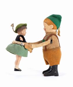 SCHUCO, Tirolese con bambina  - Asta Antique Toys & Sports Memorabilia - Associazione Nazionale - Case d'Asta italiane