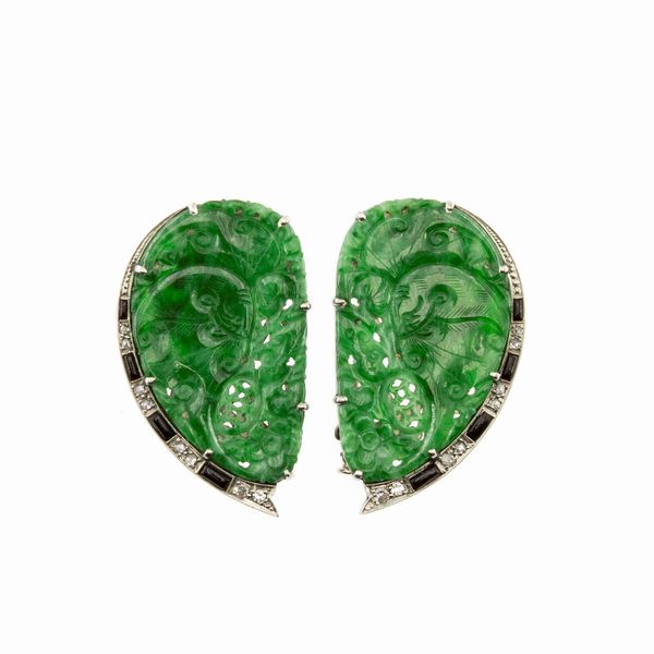 Spille doppie clips Art Dec  - Asta Gioielli Orologi | Fashion Vintage - Associazione Nazionale - Case d'Asta italiane