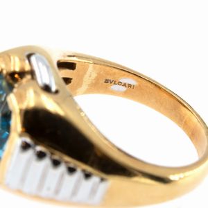 Bulgari anello topazio azzurro  - Asta Gioielli Orologi | Fashion Vintage - Associazione Nazionale - Case d'Asta italiane