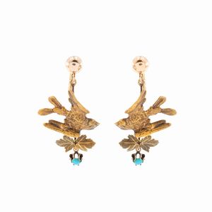 Antica parure colombi  in oro giallo 9kt e turchesi  - Asta Gioielli Orologi | Fashion Vintage - Associazione Nazionale - Case d'Asta italiane