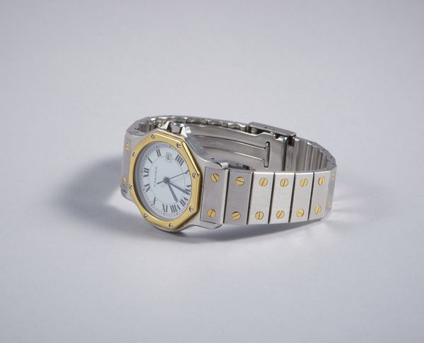 CARTIER : Orologio in acciaio e oro modello Santos Octagon.  - Asta GIOIELLI - OROLOGI - ALL I WANT FOR CHRISTMAS Online - Associazione Nazionale - Case d'Asta italiane