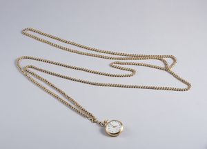 AUREA - Pregevole Orologio da tasca con catena in oro basso titolo.