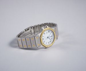 CARTIER : Orologio in acciaio e oro modello Santos Octagon.  - Asta GIOIELLI - OROLOGI - ALL I WANT FOR CHRISTMAS Online - Associazione Nazionale - Case d'Asta italiane