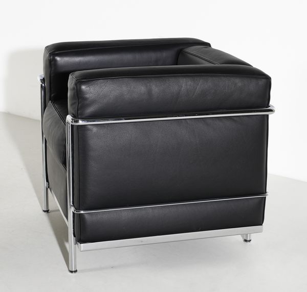 LE CORBUSIER, PIERRE JEANNERET, CHARLOTTE PERRIAND : Coppia di poltrone mod. LC2 per Cassina, Meda  - Asta DESIGN E ARTI DECORATIVE DEL NOVECENTO - Associazione Nazionale - Case d'Asta italiane