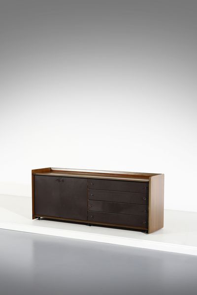 SCARPA AFRA (1937-2011) & TOBIA (n. 1935) : Credenza su ruote della serie Artona per Maxalto, Italia  - Asta DESIGN E ARTI DECORATIVE DEL NOVECENTO - Associazione Nazionale - Case d'Asta italiane