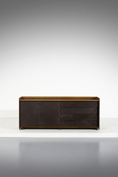 SCARPA AFRA (1937-2011) & TOBIA (n. 1935) : Credenza su ruote della serie Artona per Maxalto, Italia  - Asta DESIGN E ARTI DECORATIVE DEL NOVECENTO - Associazione Nazionale - Case d'Asta italiane
