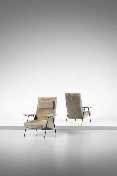ROBIN DAY  (1915 - 2010) : attribuito. Coppia di poltrone simili al mod. Reclining chair  - Asta DESIGN E ARTI DECORATIVE DEL NOVECENTO - Associazione Nazionale - Case d'Asta italiane