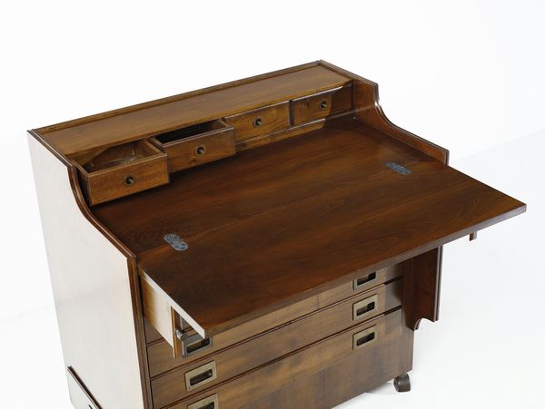 PARISI ICO (1916 - 1996) : nello stile di. Cassettiera con scrittoio a ribalta su rotelle  - Asta DESIGN E ARTI DECORATIVE DEL NOVECENTO - Associazione Nazionale - Case d'Asta italiane