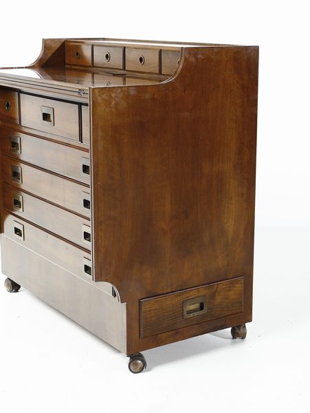 PARISI ICO (1916 - 1996) : nello stile di. Cassettiera con scrittoio a ribalta su rotelle  - Asta DESIGN E ARTI DECORATIVE DEL NOVECENTO - Associazione Nazionale - Case d'Asta italiane