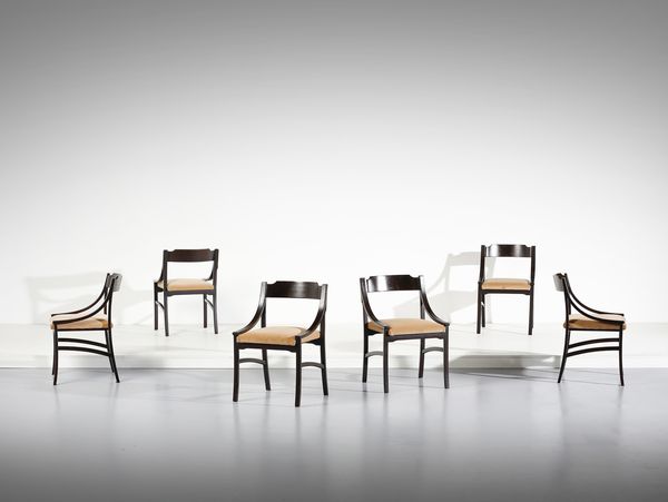 PARISI ICO (1916 - 1996) : nello stile di. Sei sedie  - Asta DESIGN E ARTI DECORATIVE DEL NOVECENTO - Associazione Nazionale - Case d'Asta italiane