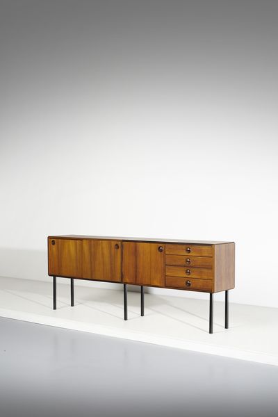 MANIFATTURA DANESE : Credenza a stipi e cassetti.  - Asta DESIGN E ARTI DECORATIVE DEL NOVECENTO - Associazione Nazionale - Case d'Asta italiane