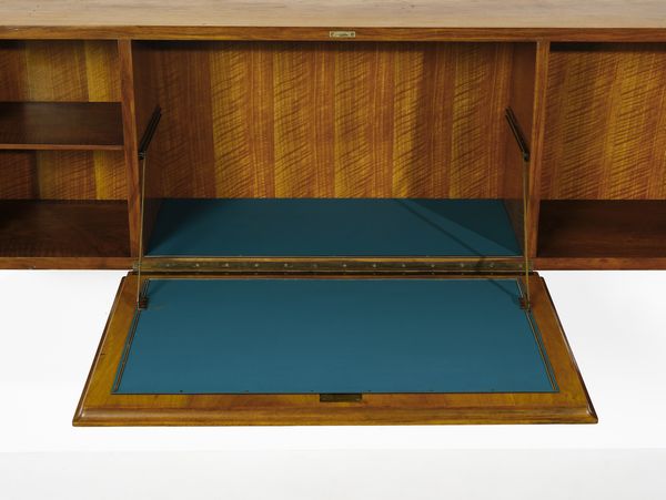 PONTI GIO (1891 - 1979) : attribuito. Mobile pensile con vani a giorno e ribalta  - Asta DESIGN E ARTI DECORATIVE DEL NOVECENTO - Associazione Nazionale - Case d'Asta italiane