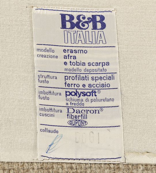 SCARPA AFRA (1937-2011) & TOBIA (n. 1935) : Divano modulare mod. Erasmo per B&B Italia (6 pezzi)  - Asta DESIGN E ARTI DECORATIVE DEL NOVECENTO - Associazione Nazionale - Case d'Asta italiane
