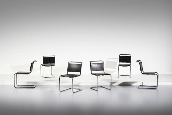 BREUER MARCEL LAJOS (1902 - 1981) : Sei sedie mod. B33  - Asta DESIGN E ARTI DECORATIVE DEL NOVECENTO - Associazione Nazionale - Case d'Asta italiane