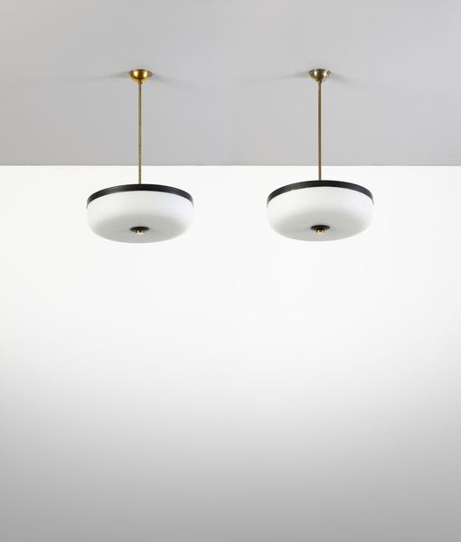 MANIFATTURA ITALIANA : Coppia di lampade a sospensione  - Asta DESIGN E ARTI DECORATIVE DEL NOVECENTO - Associazione Nazionale - Case d'Asta italiane