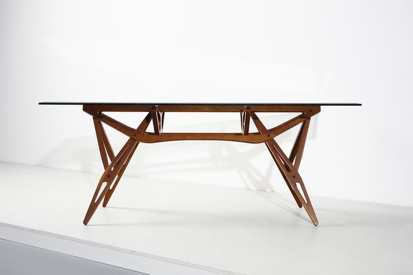 MOLLINO CARLO (1905 - 1973) : Tavolo riedizione del modello Reale per Zanotta, Nova Milanese  - Asta DESIGN E ARTI DECORATIVE DEL NOVECENTO - Associazione Nazionale - Case d'Asta italiane