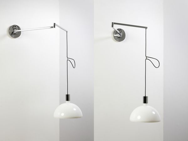 FRANCO ALBINI (1905-1977), FRANCA HELG (1920-1989), ANTONIO PIVA (1936) : Coppia di lampade da parete della serie AM/AS per Sirrah, Imola  - Asta DESIGN E ARTI DECORATIVE DEL NOVECENTO - Associazione Nazionale - Case d'Asta italiane