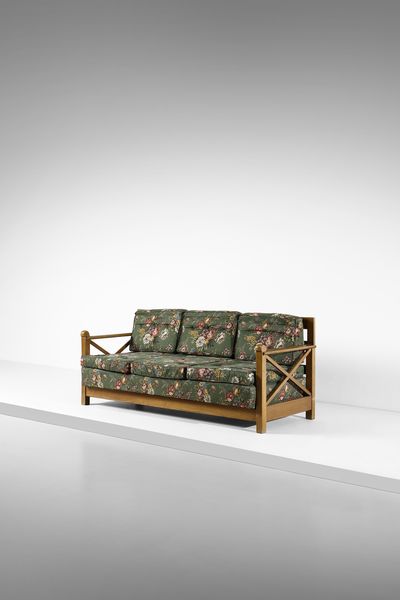 PECORINI GUGLIELMO : Divano a tre posti  - Asta DESIGN E ARTI DECORATIVE DEL NOVECENTO - Associazione Nazionale - Case d'Asta italiane