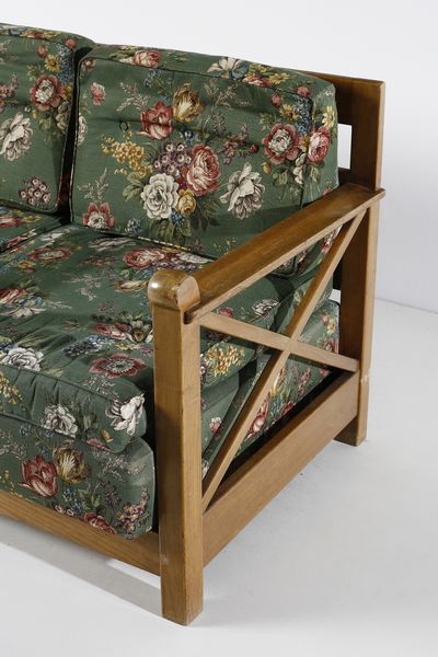 PECORINI GUGLIELMO : Divano a tre posti  - Asta DESIGN E ARTI DECORATIVE DEL NOVECENTO - Associazione Nazionale - Case d'Asta italiane