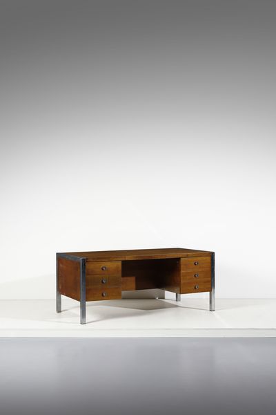 SOTTSASS ETTORE (1917 - 2007) : Scrivania mod. Tecnika per Design Center - Poltronova, Firenze  - Asta DESIGN E ARTI DECORATIVE DEL NOVECENTO - Associazione Nazionale - Case d'Asta italiane