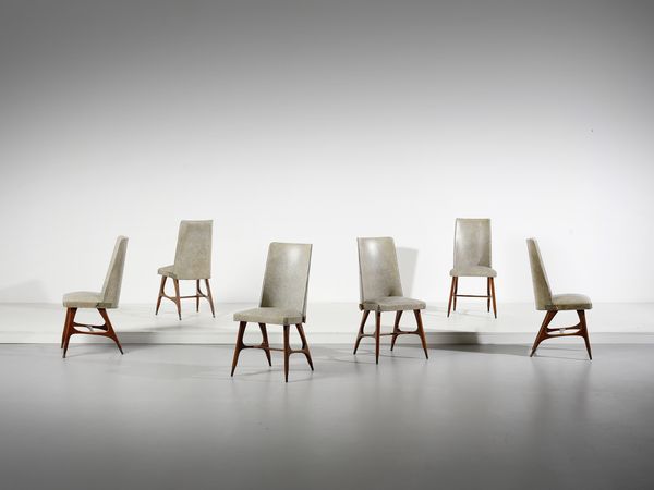 BEGA MELCHIORRE (1898 - 1976) : Sei sedie  - Asta DESIGN E ARTI DECORATIVE DEL NOVECENTO - Associazione Nazionale - Case d'Asta italiane
