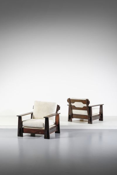 MANIFATTURA BRASILIANA : Coppia di poltrone  - Asta DESIGN E ARTI DECORATIVE DEL NOVECENTO - Associazione Nazionale - Case d'Asta italiane