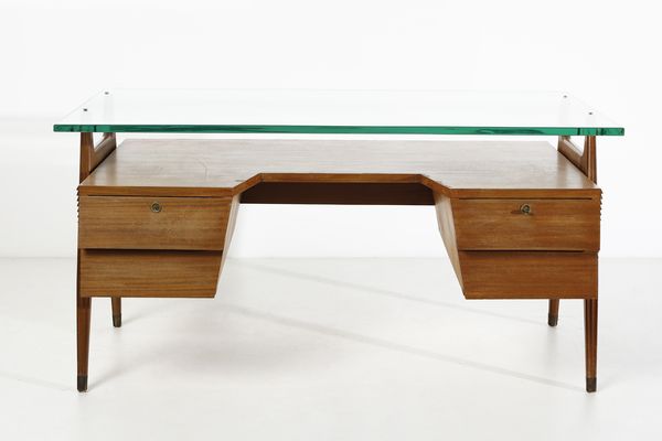 ROMANO AUGUSTO : attribuito. Scrivania da centro  - Asta DESIGN E ARTI DECORATIVE DEL NOVECENTO - Associazione Nazionale - Case d'Asta italiane