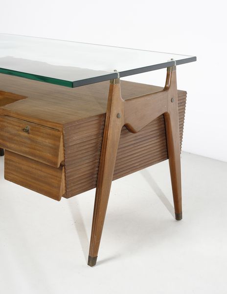 ROMANO AUGUSTO : attribuito. Scrivania da centro  - Asta DESIGN E ARTI DECORATIVE DEL NOVECENTO - Associazione Nazionale - Case d'Asta italiane