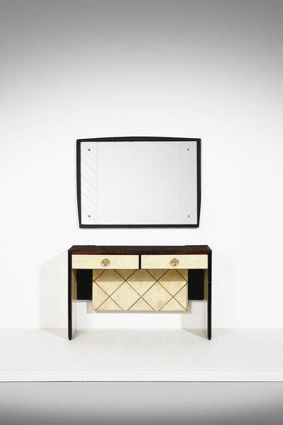 MANIFATTURA ITALIANA : Consolle con specchio  - Asta DESIGN E ARTI DECORATIVE DEL NOVECENTO - Associazione Nazionale - Case d'Asta italiane