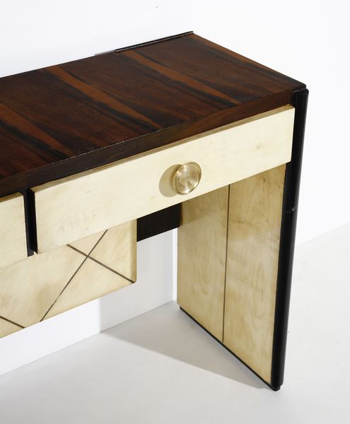 MANIFATTURA ITALIANA : Consolle con specchio  - Asta DESIGN E ARTI DECORATIVE DEL NOVECENTO - Associazione Nazionale - Case d'Asta italiane