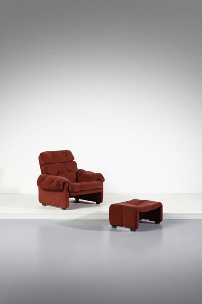 SCARPA AFRA (1937-2011) & TOBIA (n. 1935) : Poltrona con poggiapiedi mod. Coronado per B&B Italia  - Asta DESIGN E ARTI DECORATIVE DEL NOVECENTO - Associazione Nazionale - Case d'Asta italiane