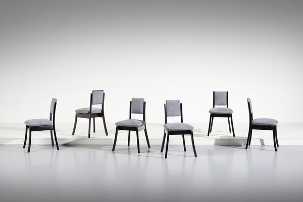 MANGIAROTTI ANGELO (1921 - 2012) : Sei sedie della serie Programma S11 per Sorgente Del Mobile, Cant  - Asta DESIGN E ARTI DECORATIVE DEL NOVECENTO - Associazione Nazionale - Case d'Asta italiane