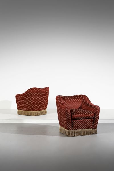 PONTI GIO (1891 - 1979) : attribuito. Coppia di poltrone per Casa & Giardino, Milano  - Asta DESIGN E ARTI DECORATIVE DEL NOVECENTO - Associazione Nazionale - Case d'Asta italiane