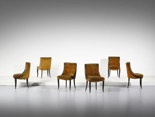 MANIFATTURA ITALIANA : Lotto di sei poltroncine  - Asta DESIGN E ARTI DECORATIVE DEL NOVECENTO - Associazione Nazionale - Case d'Asta italiane