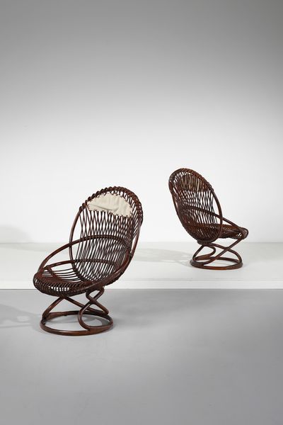 AGNOLI TITO (1931 - 2012) : Coppia di poltrone  - Asta DESIGN E ARTI DECORATIVE DEL NOVECENTO - Associazione Nazionale - Case d'Asta italiane