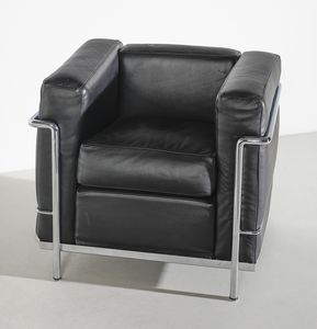 LE CORBUSIER, PIERRE JEANNERET, CHARLOTTE PERRIAND : Coppia di poltrone mod. LC2 per Cassina, Meda  - Asta DESIGN E ARTI DECORATIVE DEL NOVECENTO - Associazione Nazionale - Case d'Asta italiane