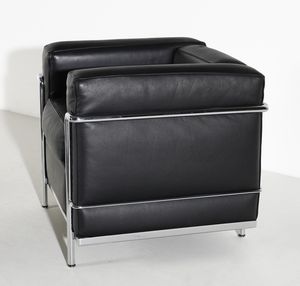 LE CORBUSIER, PIERRE JEANNERET, CHARLOTTE PERRIAND : Coppia di poltrone mod. LC2 per Cassina, Meda  - Asta DESIGN E ARTI DECORATIVE DEL NOVECENTO - Associazione Nazionale - Case d'Asta italiane