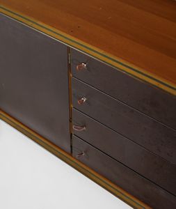 SCARPA AFRA (1937-2011) & TOBIA (n. 1935) : Credenza su ruote della serie Artona per Maxalto, Italia  - Asta DESIGN E ARTI DECORATIVE DEL NOVECENTO - Associazione Nazionale - Case d'Asta italiane