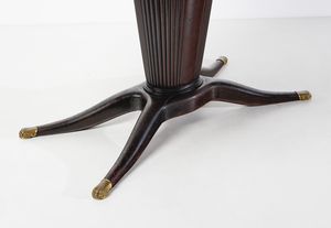 BUFFA PAOLO (1903 - 1970) : nello stile di. Tavolo con piano ovale, gamba centrale e piedini a zampa di felino  - Asta DESIGN E ARTI DECORATIVE DEL NOVECENTO - Associazione Nazionale - Case d'Asta italiane