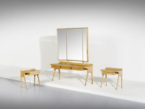 DASSI MOBILI MODERNI - attribuito. Mobile da toeletta e coppia di comodini