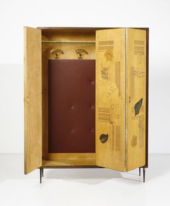 MOBILI D'ARTE SCREMIN : Armadio-guardaroba da ingresso  - Asta DESIGN E ARTI DECORATIVE DEL NOVECENTO - Associazione Nazionale - Case d'Asta italiane