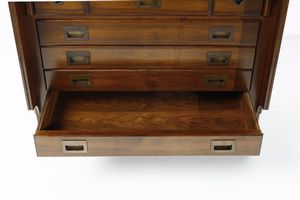 PARISI ICO (1916 - 1996) : nello stile di. Cassettiera con scrittoio a ribalta su rotelle  - Asta DESIGN E ARTI DECORATIVE DEL NOVECENTO - Associazione Nazionale - Case d'Asta italiane