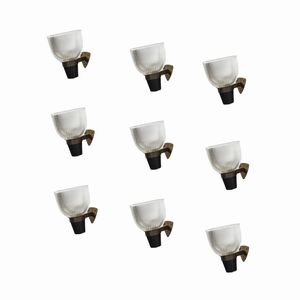 GARDELLA IGNAZIO (1905 - 1999) - Nove lampade da parete mod. LP5 Coppa Vetro Aperta per Azucena, Milano