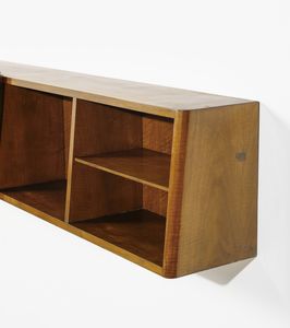 PONTI GIO (1891 - 1979) : attribuito. Mobile pensile con vani a giorno e ribalta  - Asta DESIGN E ARTI DECORATIVE DEL NOVECENTO - Associazione Nazionale - Case d'Asta italiane