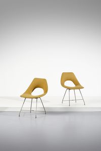 BOZZI AUGUSTO (1924 - 1982) - Coppia di sedie per Saporiti, Besnate