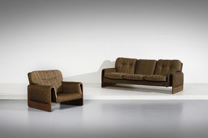 BUZZI FERDINANDO (1931 - 2021) - nello stile di. Divano a tre posti e una poltrona