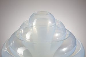NASON CARLO (n. 1935) : Lampada da tavolo mod. LT305 per Mazzega, Murano  - Asta DESIGN E ARTI DECORATIVE DEL NOVECENTO - Associazione Nazionale - Case d'Asta italiane